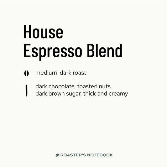 House Espresso Blend of 3 Specialty Coffees